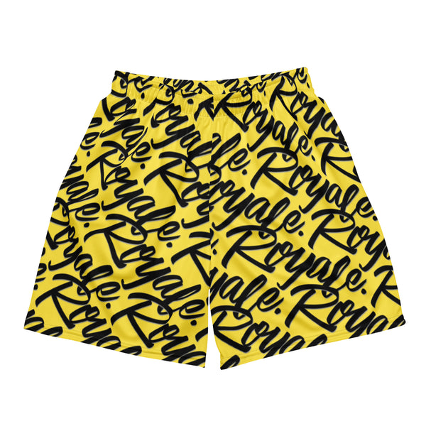 ROYALE. Mesh Monogram Shorts - Yellow