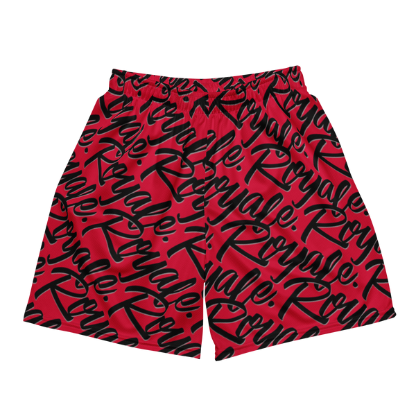 ROYALE. Mesh Monogram Shorts - Red