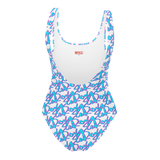 ROYALE. Monogram One-Piece Swimsuit - White