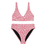 ROYALE. Monogram High-Waisted Bikini - Pink