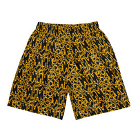 ROYALE. Graffiti Gold Mesh Shorts