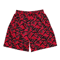 ROYALE. Mesh Monogram Shorts - Red