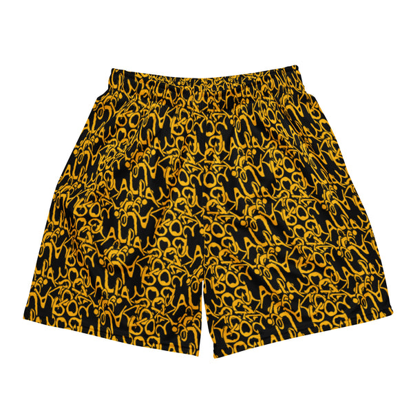 ROYALE. Graffiti Gold Mesh Shorts