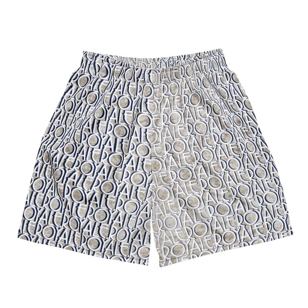 ROYALE. Designer Monogram Mesh Shorts - Blanco