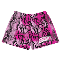 ROYALE. Queen Pink Python Short Shorts