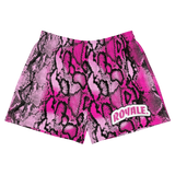 ROYALE. Queen Pink Python Short Shorts