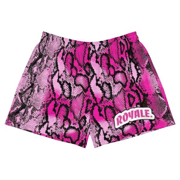 ROYALE. Queen Pink Python Short Shorts