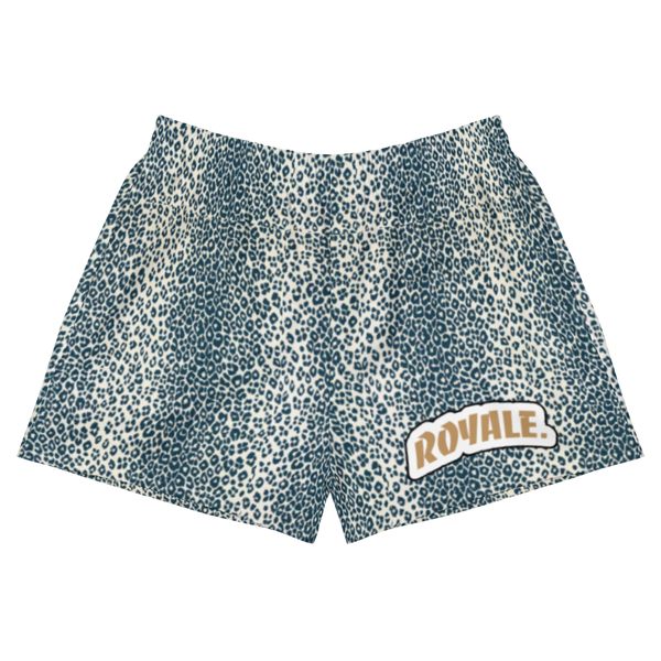 ROYALE. Turquoise Snakeprint Short-Shorts