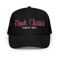 ROYALE. Foam Puerto Rico Trucker Cap - RED/PURPLE