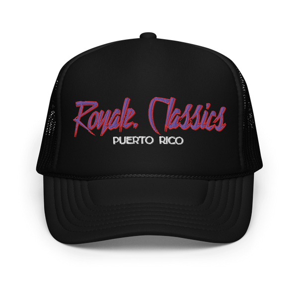 ROYALE. Foam Puerto Rico Trucker Cap - RED/PURPLE