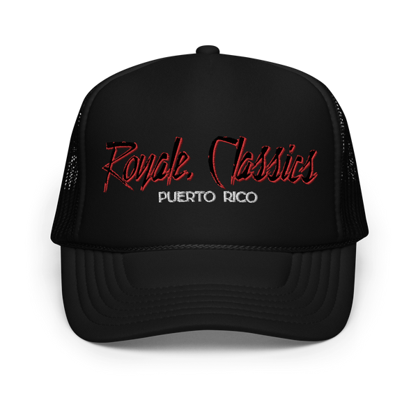 ROYALE. Foam Puerto Rico Trucker Cap - BLACK/RED