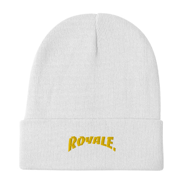 ROYALE. Embroidered Beanie - White