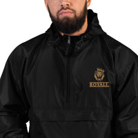 ROYALE. Golden Embroidered Champion Windbreaker - Noir