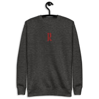 ROYALE. R Embroidered Unisex Crewneck - Charcoal