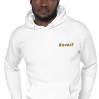 ROYALE. Golden Embroidered Unisex Hoodie - White